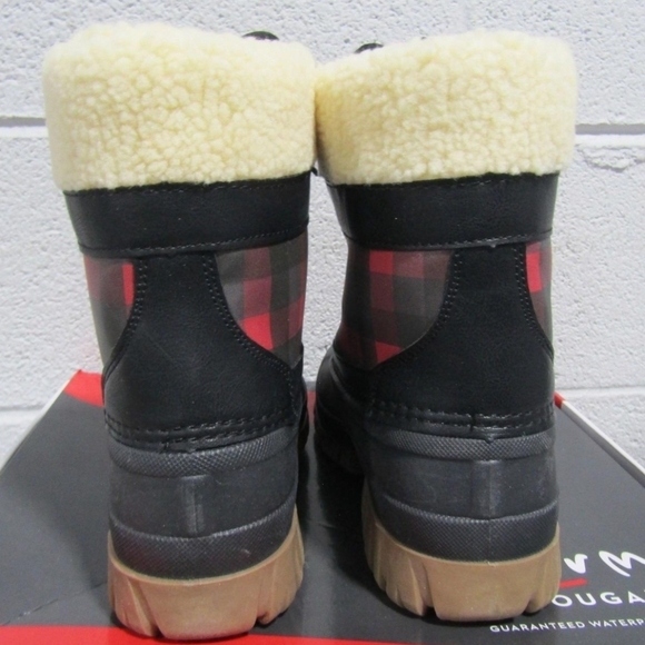 Cougar Women's Black and Red Plaid Winter Boots - Picture 6 of 7